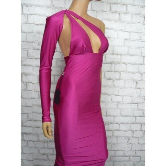 $198 Michael Costello X Revolve Magenta Jersey Bradley Maxi Dress Small NEW - Picture 11 of 11